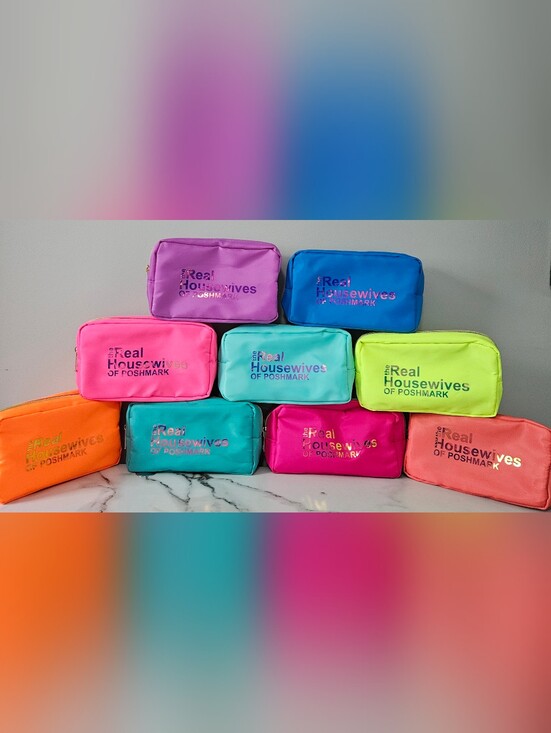 Hand Crafted Handbags - "The Real Housewives Of Poshmark" Nylon Cosmetic Pouch w/ HOLOGRAPHIC Font